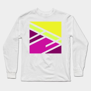 Purple yellow Geometric modern cool Long Sleeve T-Shirt